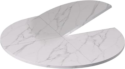 Rond Tafelblad - Opvouwbaar Blad - Extra Ruimte - Verborgen Scharnieren - 140 cm Diameter - Wit