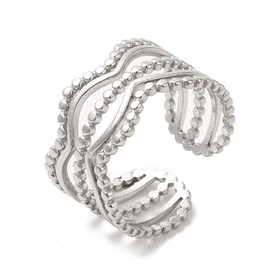 Ring stainless steel bohemian ring, one size ring, zilverkleurig, 100% waterproof, verstelbare ring, cadeau