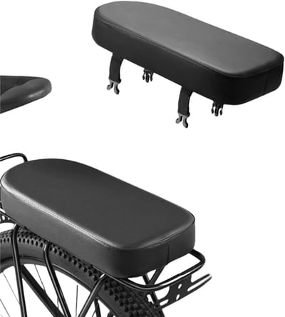 HEZIVO® Bagagedrager Kussen - Fietsstoeltje met Rugsteun - Fietszitje Achter - Comfortabel en Zacht - 31 x 15 x 4cm