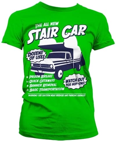 Hybris Stair Car Girly T-shirt voor dames, groen
