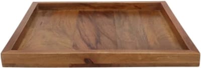 DK Design Kaarsenbord/decoratie dienblad Mumbai - mangohout - 21 x 21 cm - vierkant