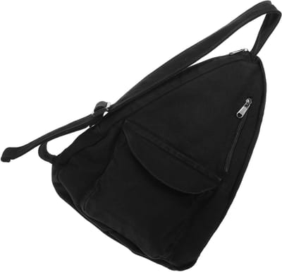 Canvas Schoudertas - Crossbody Tas Dames - Dagelijks Gebruik - Grote Capaciteit - 38x28x1 cm - Donkergroen