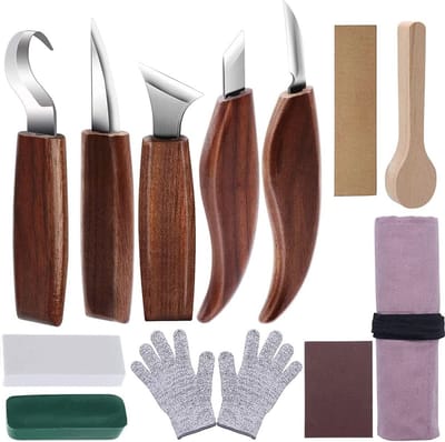 Houtsnijwerk Gereedschap Set 12 Stks - Professioneel Snijmes voor Hout, Fruit en Groente Carving