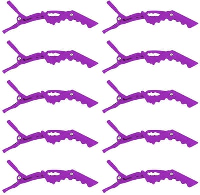 10 Stks Krokodil Clips - Professionele Sectie Clips Styling Klem Met Antislip Grip en Brede Tanden Voor Haar