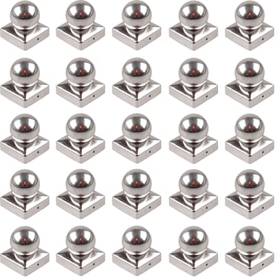TRUTZHOLM - Paalkap Roestvrij Staal - 91 mm - Kogel - Afdekkap voor Palen 9x9 cm - RVS Bescherming - 25 Stuks Set