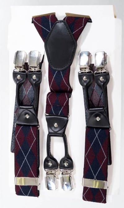 Rockabilly Braces Burgundy - Heren Rhombus Rockabilly Bretels Burgundy
