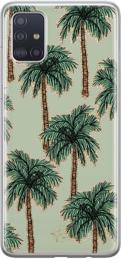 Hoesje geschikt voor Samsung Galaxy A71 - Palmbomen - Soft Case - TPU - Natuur - Groen - Mooie Telefoonhoesjes