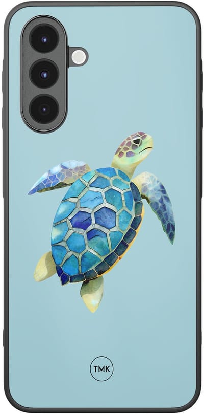 Hoesje geschikt voor Samsung Galaxy A16 - Schildpad - Blauw - TPU case - Print - Hardcase zwart telefoonhoesje