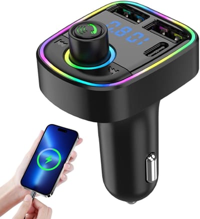 Auto FM Zender - Auto Adapter - Muziek Streamen - Snel Opladen - 10 x 6 x 5 cm - Zwart