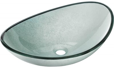 Mexen Sonia glazen opbouw wastafel 54 x 37 cm, zilver - 24145411