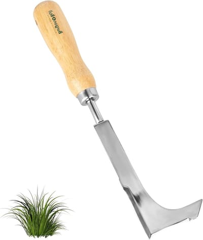 Roestvrijstalen Onkruidschraper met Houten Handvat voor het Verwijderen van Onkruid, Planten en Snoeien van Bloemen en Groenten