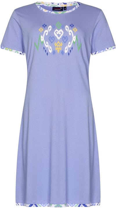 Dames Nachthemd Rebelle - Ikat - Bio Katoen - Lila - Maat 40