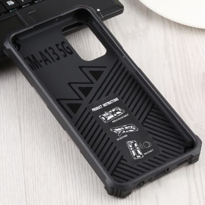Hoesje Geschikt Voor Samsung Galaxy A13 hoesje rugged extreme backcover met ring houder Camouflage - Rood