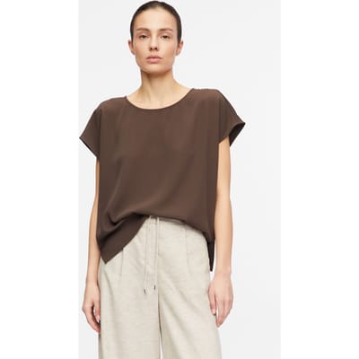 Vlotte T-shirt met dropped shoulders en ronde hals voor vrouwen COMMA