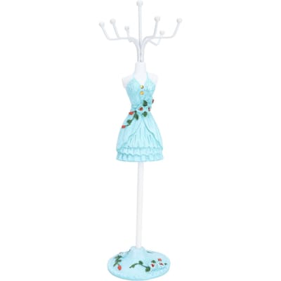Porte-collier Figurine Dame Organisateur de Bijoux Support d'Exposition Rotatif Démontable Rangement 4# white