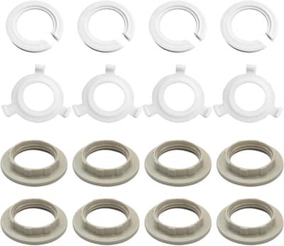Lampenkap Adapters - Fitting Converters - Lamp Reparatie - Gereedschapsloze Installatie - 16 Stuks - Wit
