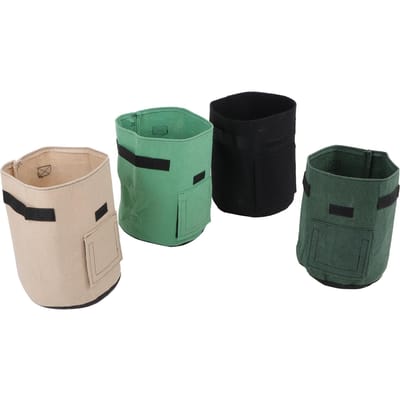 Sac de culture de plantes en feutre, 4 pièces, Pot de fleurs et de légumes d'intérieur et d'extérieur, outil de jardinage beige