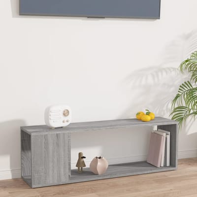 vidaXL - Tv-meubel - 100x24x32 - cm - bewerkt - hout - grijs - sonoma - eikenkleurig