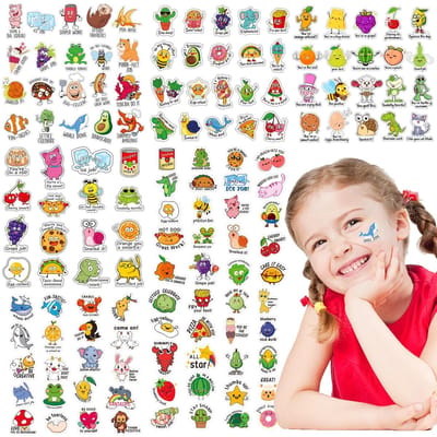 Dailygoods- Beloningsstickers 140 stuks - Stickervellen 16 x 20 cm - Dierenstickers - Motivatiestickers - Voor kinderen - Ideaal voor leraren/ouders - Stickers