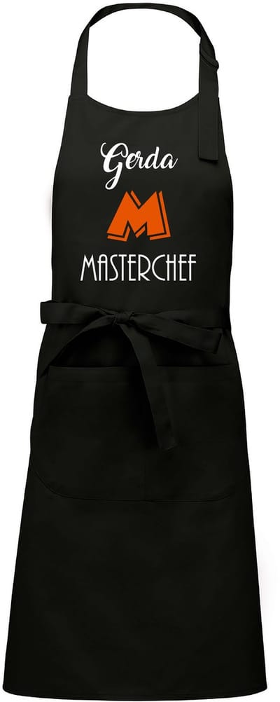 mijncadeautje - luxe keukenschort - Masterchef - met voornaam - zwart