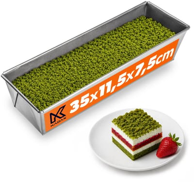 KADAX Rechthoekige bakvorm, bakvorm met antiaanbaklaag, taartvorm van staal, broodvorm, cake, toast, cheesecake (35 x 11,5 x 7,5 cm)