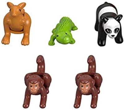 Vervangende Dieren - Houten Trein Figuren - Spelen met Treinen - Originele Onderdelen - Medium - Houtkleur
