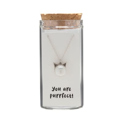 WeLoveSilver - zilveren ketting - parelhanger - kattenoortjes