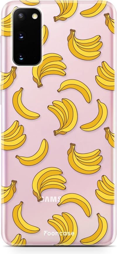 Fooncase Hoesje Geschikt voor Samsung Galaxy S20 - Shockproof Case - Back Cover / Soft Case - Bananas / Banaan / Bananen
