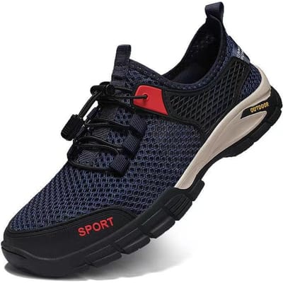 Nationale Trendy Stijl Herenschoenen Lente Ademend Nieuwe Mesh Schoenen Uitgeholde Neus Zachte Zool Outdoor Wandelen Waadschoenen 44 black