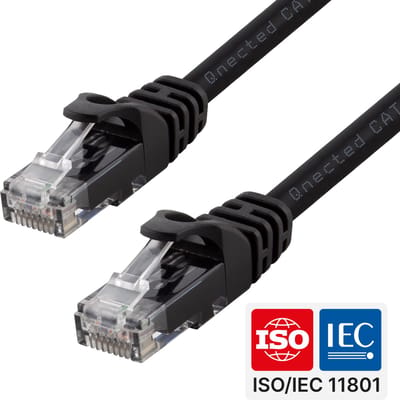 Qnected Cat 6 UTP Netwerkkabel 2 meter - Gigabit - PoE++ - Snagless RJ45 - Jet Black