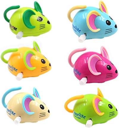 Zes Stuks Baby Opwind Speelgoed, Beweegbare Figuren, Speelmuizen, Verjaardagscadeau voor Kinderen, Katten Speelgoed