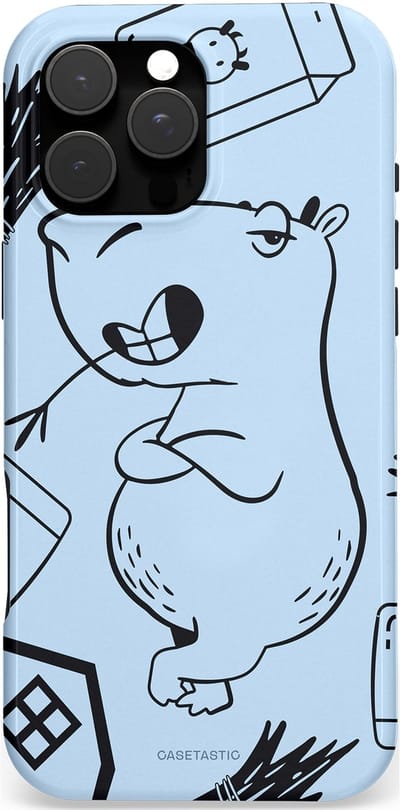 Casetastic Hoesje Geschikt voor Apple iPhone 16 Pro Max Magsafe - Stijlvolle Beschermende Duo-layer Case - Capibara chillen
