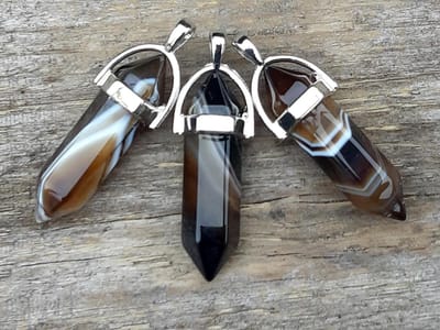 Edelsteen Botswana Agaat - pendel - healing punt hanger