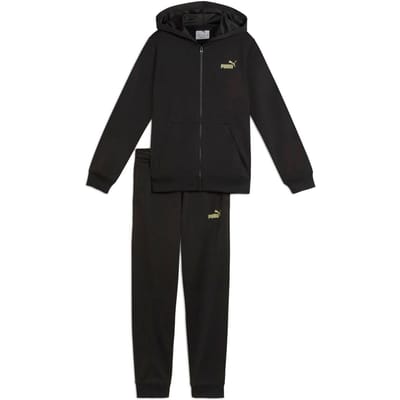 PUMA Hooded Full-Zip Poly Suit B Jongens Trainingspak - Puma Black