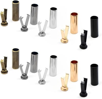 30 Sets Katoen Eindstukken en Covers in 5 Kleuren, Metaal, Voor Touwen, Kleding en DIY Reparaties, 5.5 mm x 19 mm