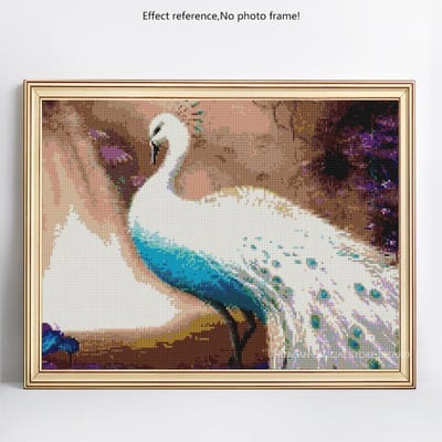 Kruissteek dier steentjes 5D DIY diamant schilderij borduurwerk pauw diamant 20X30CM beige