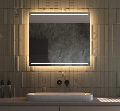 Schaere - Badkamerspiegel - LED Verlichting - Spiegel Verwarming - Touch Sensor - Dimfunctie - 80x70x3 cm