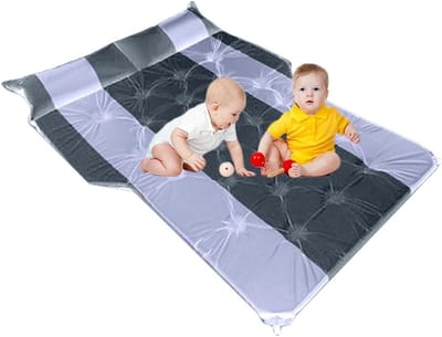 Luchtbed Auto Achterbank - Kampeer Accessoire Onderweg - Reizen en Kamperen - Automatisch Opblaasbaar - 180 x 132 cm - Zwart