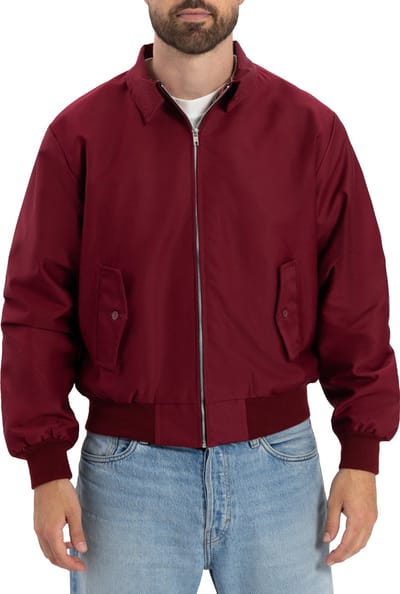 Harrington Jas - Klassieke Herenjas Maat 5XL - Donker Rood - Heren Jassen