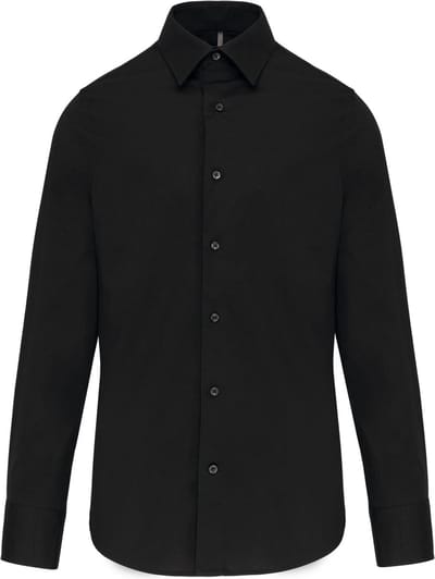 Kariban Heren stretch overhemd lange mouwen K529 - Black - L