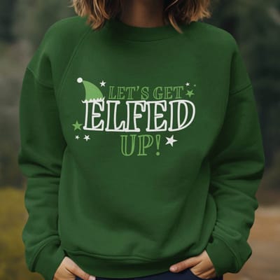 Dames Foute Kerst Trui Groen Let's Get Elfed Up XS - Uniseks Pasvorm - Kerstkleding Voor Dames & Heren