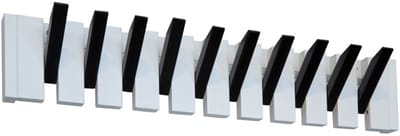 DWIH - Piano Kapstok - wandkapstok - keys - 6 haken - kapstok hangend - Black/White