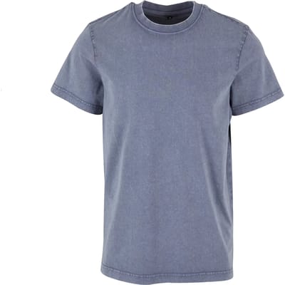 Build your Brand Acid Washed Round Neck Tee BY190 - Vintage Blue - XS
