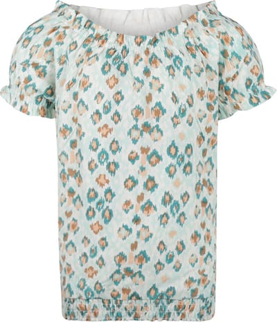 No Way Monday-Meisjes Blouse ss-Licht aqua - Maat 134