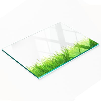 Decoratieve glazen serveerplank met afbeelding van gras voor het serveren van snacks, 80x52 cm