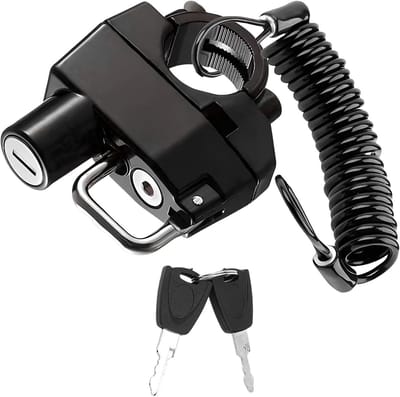 Helmslot - Inclusief herinneringskoord - Motorhelmslot - Slot voor Helm - Helmslot Motor - Inclusief accessoires - Slot voor Fietshelm - Anti diefstal - Universeel - veiligheidsslot van aluminiumlegering voor motorfiets- straatmotor of crossmotor