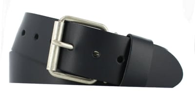 Leren Dames/Heren Riem Glad Leer | 5cm breed | Riemmaat: 105cm (totale lengte: 120cm) | 100% echt leer | Kleur: navy | Nikkelvrije gesp