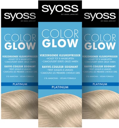 Syoss - Color Glow - Kleuropfrisser - Platinum - Semi-Permanente Haarverf - Haarkleuring - Voordeelverpakking - 3x 100ml