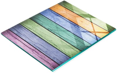 Decoratieve serveerplank van glas voor snacks, kleurrijk, 60x52 cm