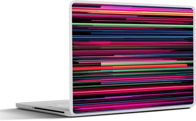 Laptop sticker - 12.3 inch - Gaming - Abstract - Lijnen - Horizontaal - Kleurrijk - 30x22cm - Laptopstickers - Laptop skin - Cover
